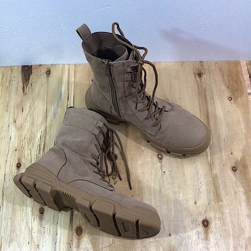 Journee Collection Gretta Lace-up Combat Boot Tan 7.5
